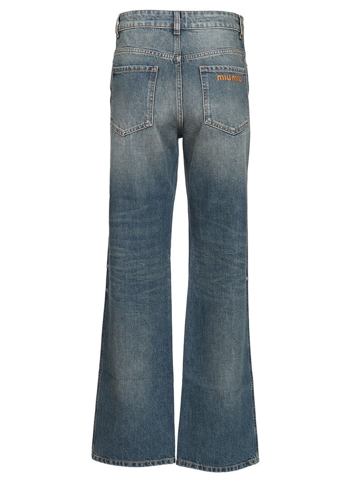 Miu Miu Five-Pocket Denim Trousers Jeans - Blu | 8aa0058599c759767ab7afcd648b73d6be351462