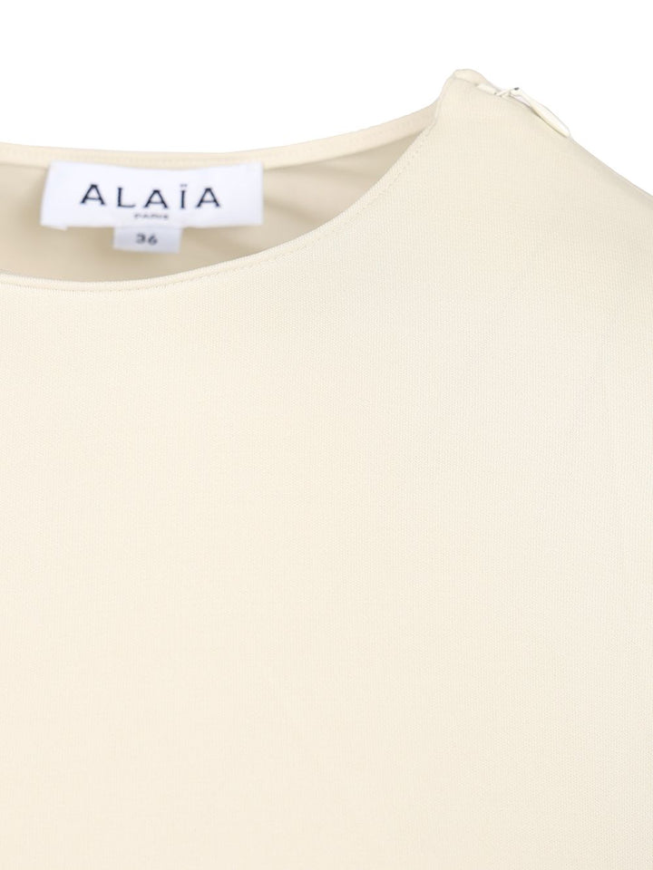 AlaÏA Jersey Dress With Belt Abiti - Bianco | f1f32bd771715afeb17ecf641274c131cba98bcd