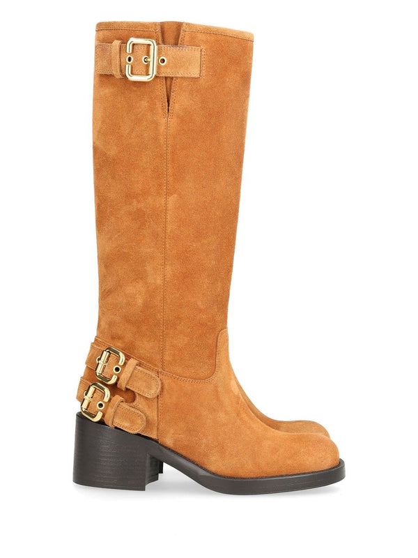 Dakota Suede Biker Boots Marrone