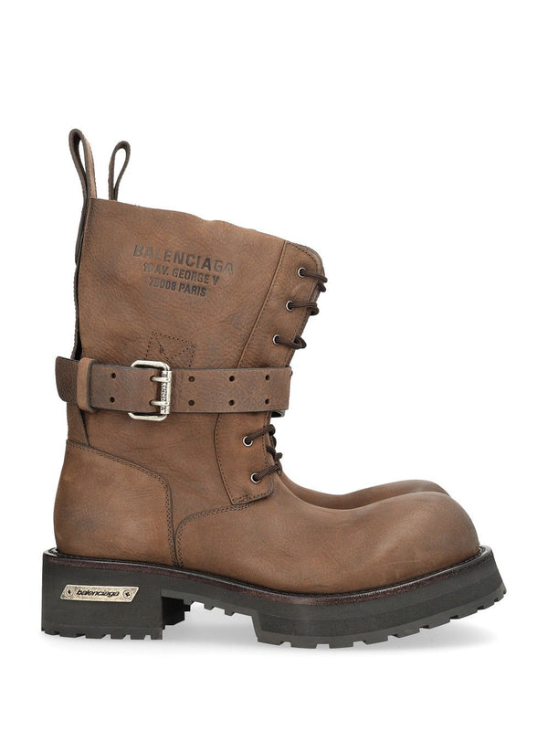 Venom Lace-Up Leather Ankle Boot Boots Marrone