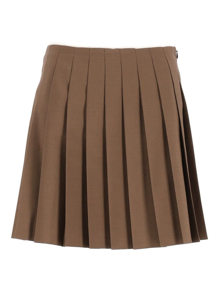 Mm6 Maison Margiela Pleated Miniskirt Gonne - Marrone | 4de025ec1ec07f607c95c5bf1c3cf7fcf19d6883