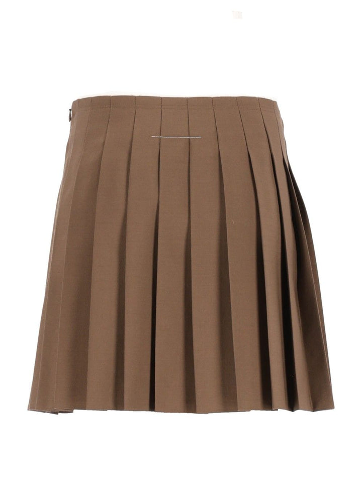 Mm6 Maison Margiela Pleated Miniskirt Gonne - Marrone | 5456c7b25b481649a9b351c5970d9a6eb4912b37