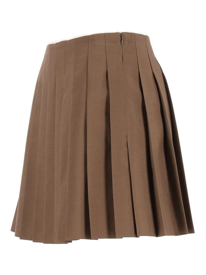 Mm6 Maison Margiela Pleated Miniskirt Gonne - Marrone | b7e68c6a1629ce839dfda95e97dc0ce0ea78dc40