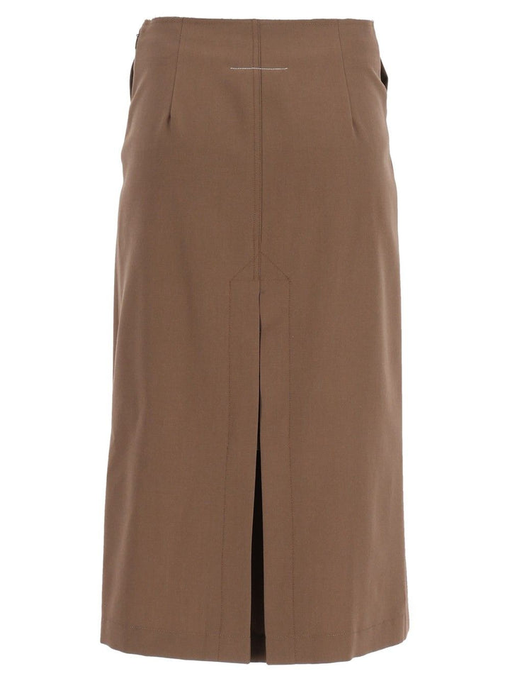 Mm6 Maison Margiela Wrap Skirt Gonne - Marrone | a588170c616d44a0020931ff10be109659174d52