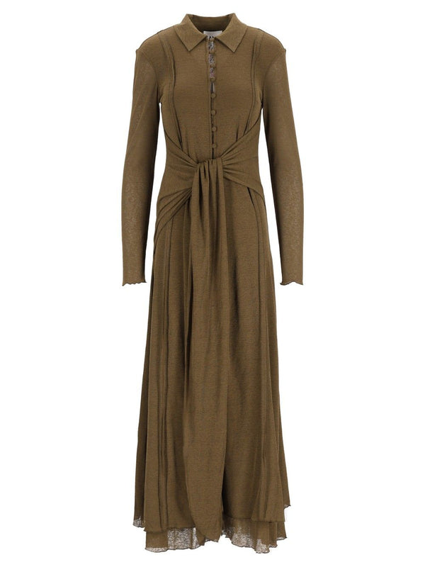 Long Gauze Green Dress