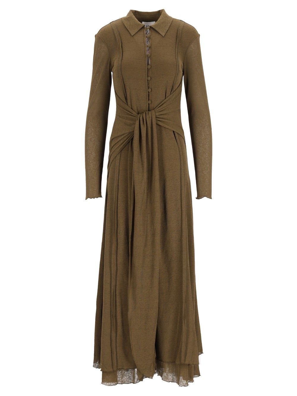 Ganni Long Gauze Dress Abiti - Verde | adecbc19d63b3fd77a4ce3d81d879ef3b093087f