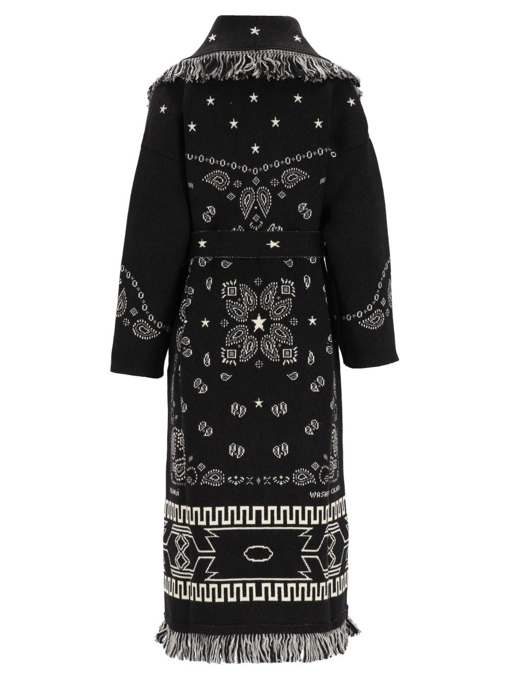 Alanui Wool Bandana Coat Knitwear - Nero | 6d05c1e2d8c73e7d50169af14e2ec17bccbca89d