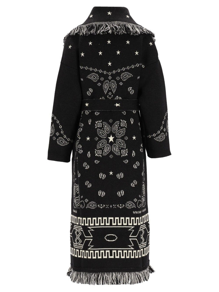 Alanui Wool Bandana Coat Knitwear - Nero | 6d05c1e2d8c73e7d50169af14e2ec17bccbca89d