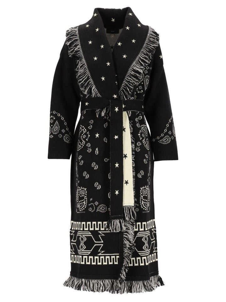 Alanui Wool Bandana Coat Knitwear - Nero | 9cdd4b53a407b6adc96d525851df61f488e8f0f1
