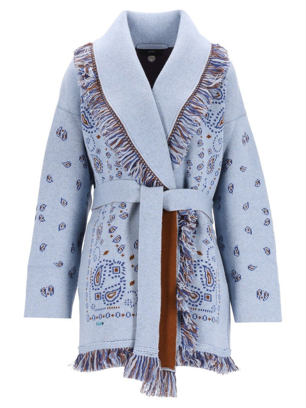 Cashmere Bandana Cardigan Strickwaren Hellblau