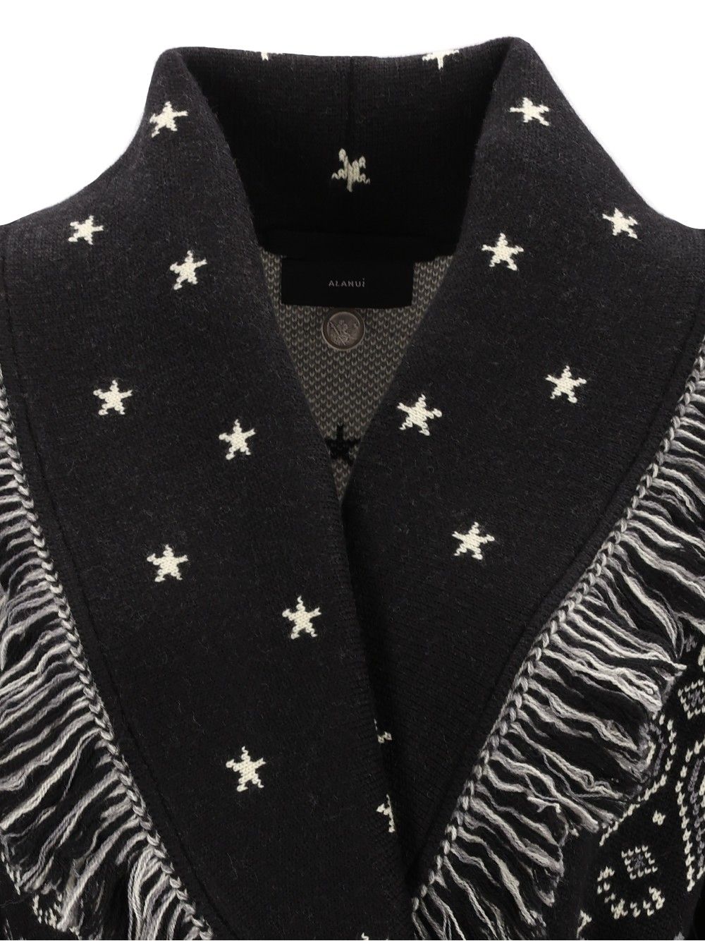 Alanui Wool Bandana Coat Knitwear - Nero | c0ef86498878f8a4b4756f9a63e6d2bd5745ba21
