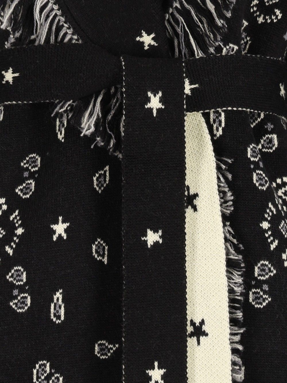 Alanui Wool Bandana Coat Knitwear - Nero | 6aca0f37e43775e96fe438d4fac29611642a474b