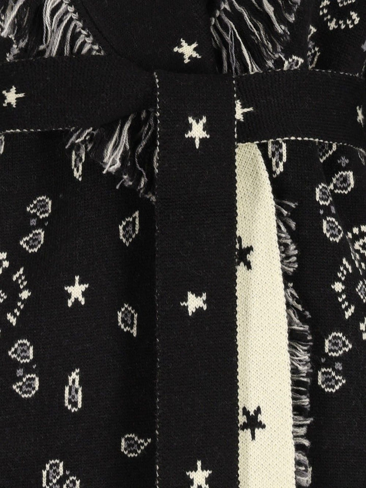 Alanui Wool Bandana Coat Knitwear - Nero | 6aca0f37e43775e96fe438d4fac29611642a474b