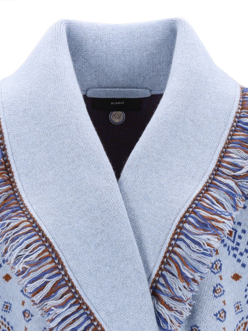 Alanui Cashmere Bandana Cardigan Knitwear - Light blue | 87baae4757f3822a5b7f1825653239ddb6a3ae2f