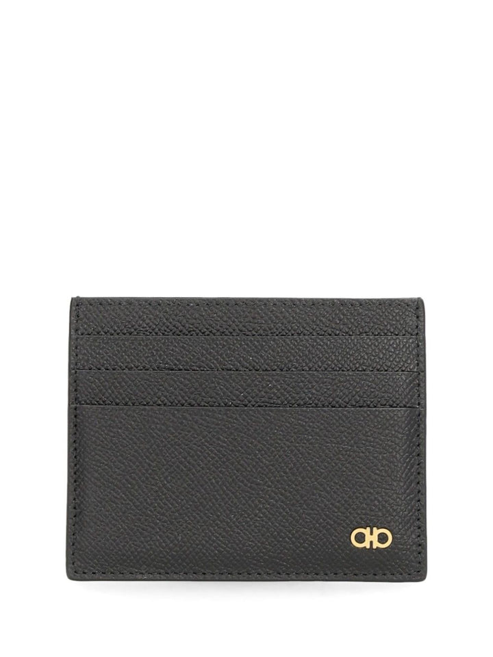 Ferragamo Gancini Credit Card Holder Wallets - Nero | 4146368bf8113a457444a14886295dab0f13fd75