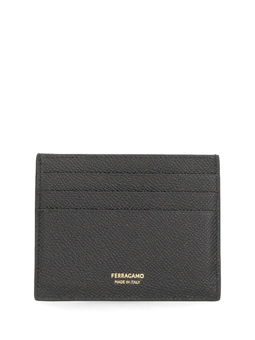 Ferragamo Gancini Credit Card Holder Wallets - Nero | 3383ec2a0c2356f87beb2bd9901bb8895ac0566f