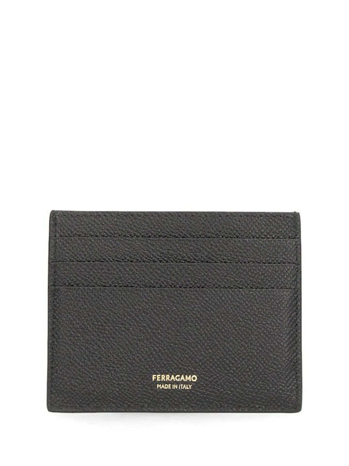 Ferragamo Gancini Credit Card Holder Wallets - Nero | 3383ec2a0c2356f87beb2bd9901bb8895ac0566f