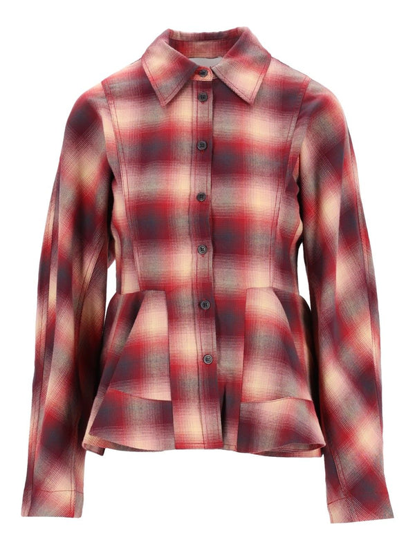 Camisa de franela a cuadros roja