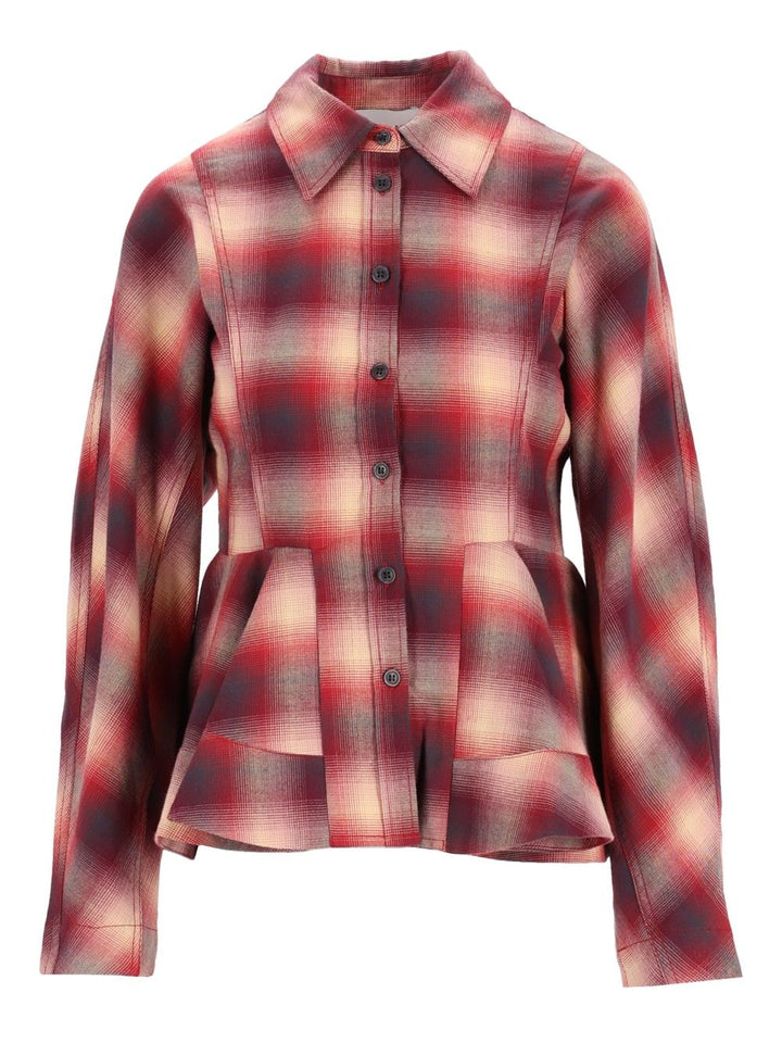 Ganni Red Checked Flannel Shirt Shirts - Rosso | 44e3cb7a912574187795631921863696485276f7