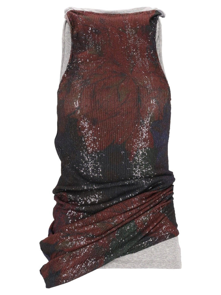 Maison Margiela Printed Draped Top Top - Multicolor | 5e3692cde4707fcd44576bc0c6478e45ef8478f3