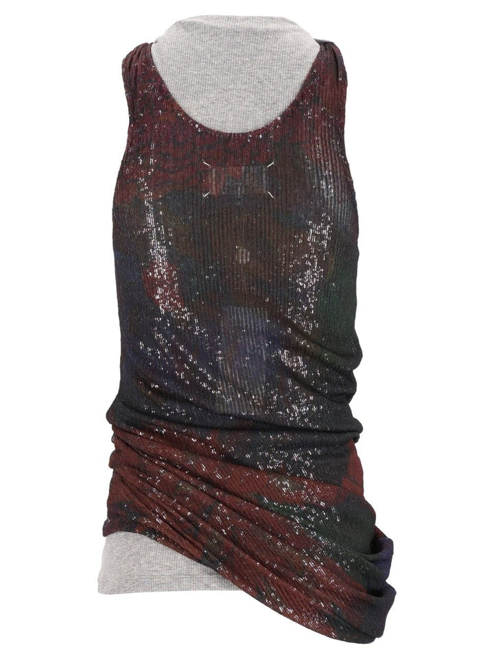 Maison Margiela Printed Draped Top Top - Multicolor | e10e6582fd4b1f0b49eb45f2e43802d8592e4799