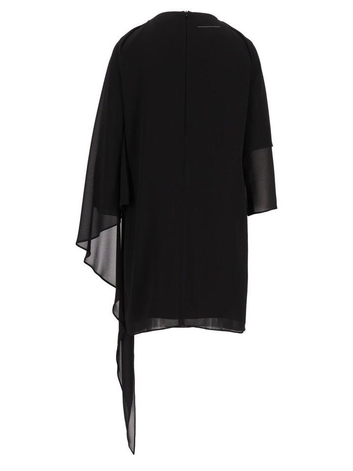 Mm6 Maison Margiela Chiffon Minidress Abiti - Nero | 63d9f442fe8986ed306019d52ca99fc35ed7c7c6