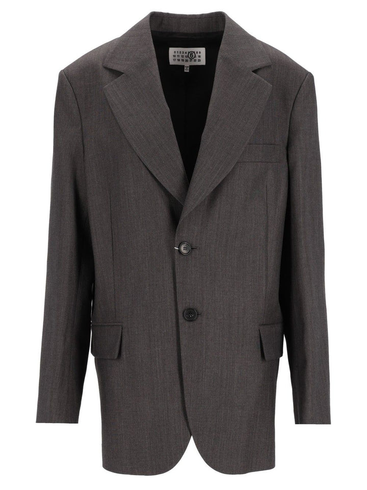 Mm6 Maison Margiela Single-Breasted Jacket Giacche - Grey | 184f79e3e416c68b1ca1315eb5b5165afab87b60