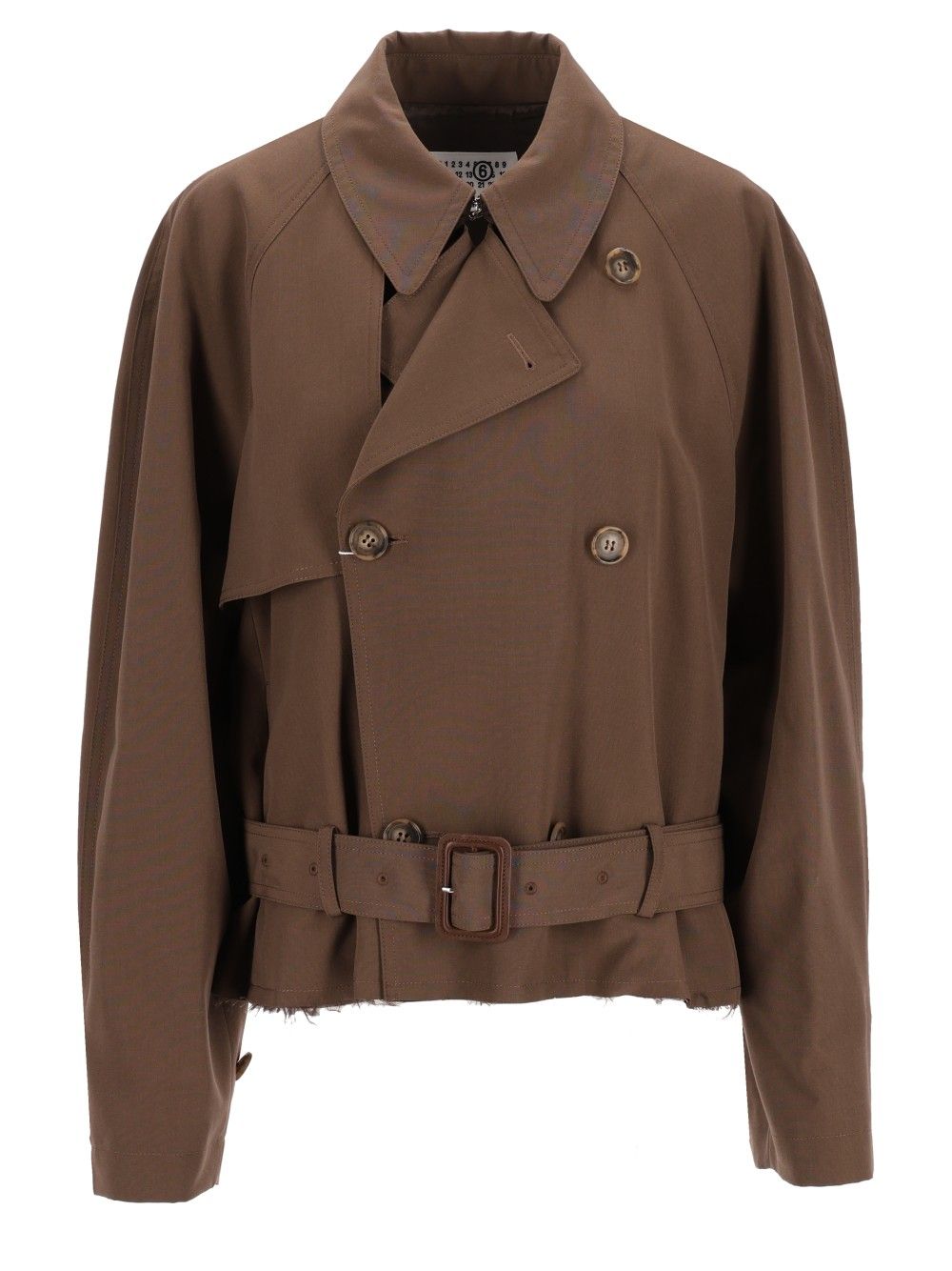 Mm6 Maison Margiela Short Jacket Coats - Marrone | 6908b7603b2129f7c7d0cd64902a2aee360f9c1d
