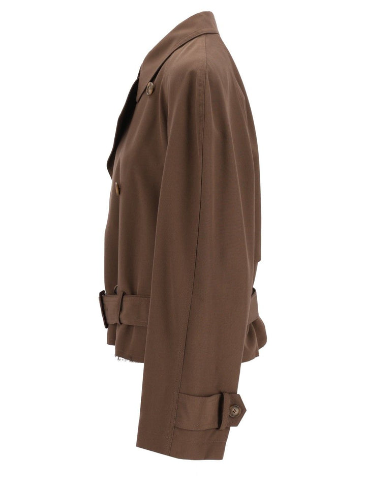 Mm6 Maison Margiela Short Jacket Coats - Marrone | e50380f5057fef1731396756a5244ebc62c6fcd2