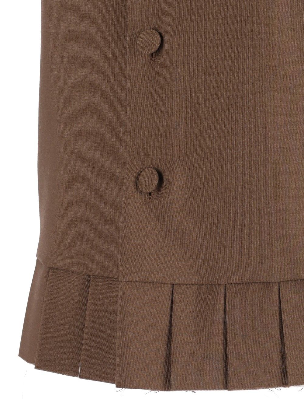 Mm6 Maison Margiela Sleeveless Pleated Bodice In Wool Blend Top - Marrone | 2c5cacc00f81dff42bf7350aa8aae0f78c0a25eb