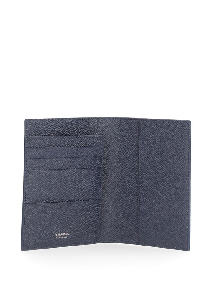 Ferragamo Gancini Compact Wallet Wallets - Blu | 01696eb6cc9f4d6d6662ae44a1eba252b2b493ad