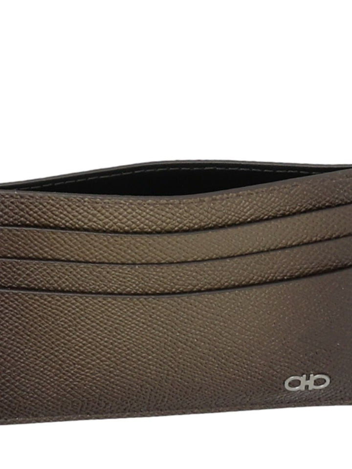 Ferragamo Gancini Credit Card Holder Wallets - Marrone | 91ef89bee1cff0ab79bea34d3b321526dd35679d