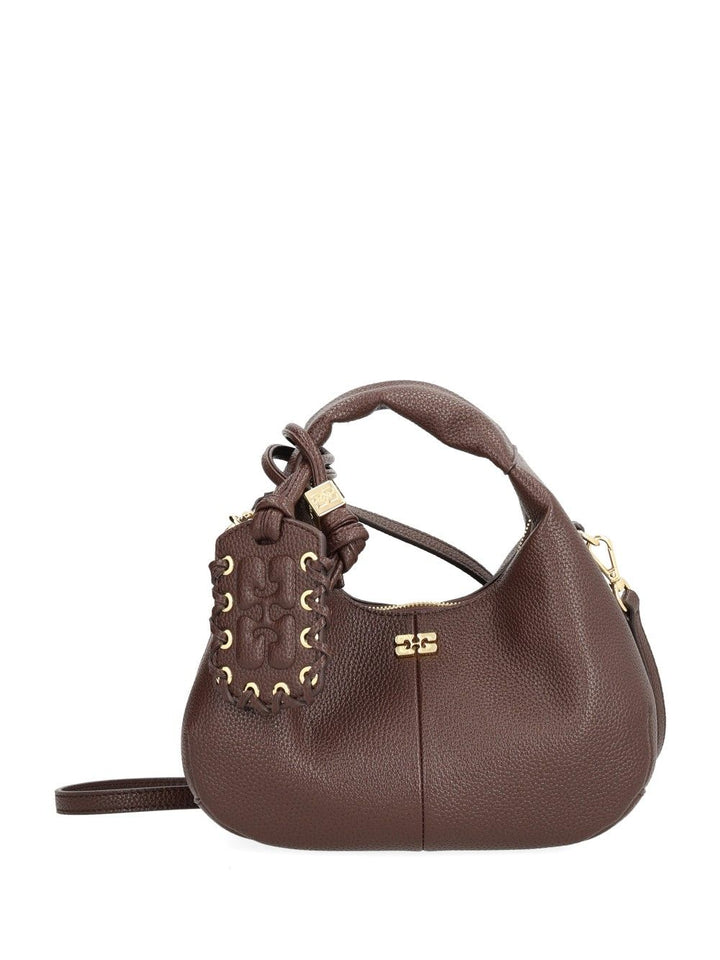 Ganni Mini Shoulder Bag With Grained Finish Handbags - Marrone | 5faae98633adc7e6461fd27b94eb938d261cd2bc