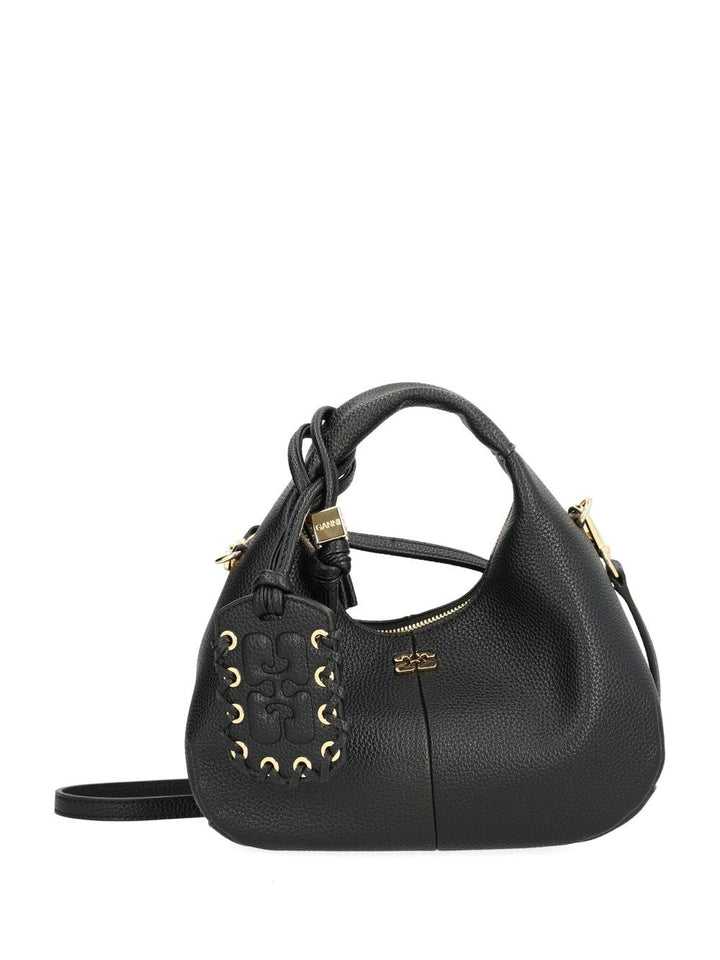 Ganni Mini Shoulder Bag With Grained Finish Handbags - Nero | 4ac01122672313b43af343fad92da2ce376cc2eb