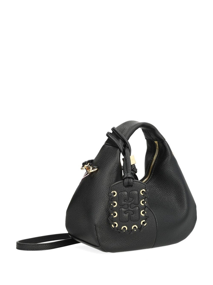 Ganni Mini Shoulder Bag With Grained Finish Handbags - Nero | bd793811059b3dfb04793b0ae169369ff657fb5e