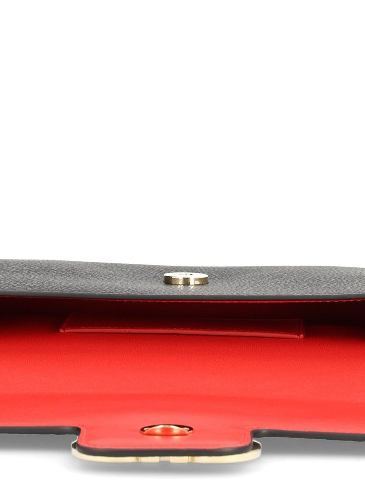 Ferragamo Double Gancio Grainy Bicolor Small leather goods - Nero | 5c66379491ea664542b6b27b2a7650e28387eb0b