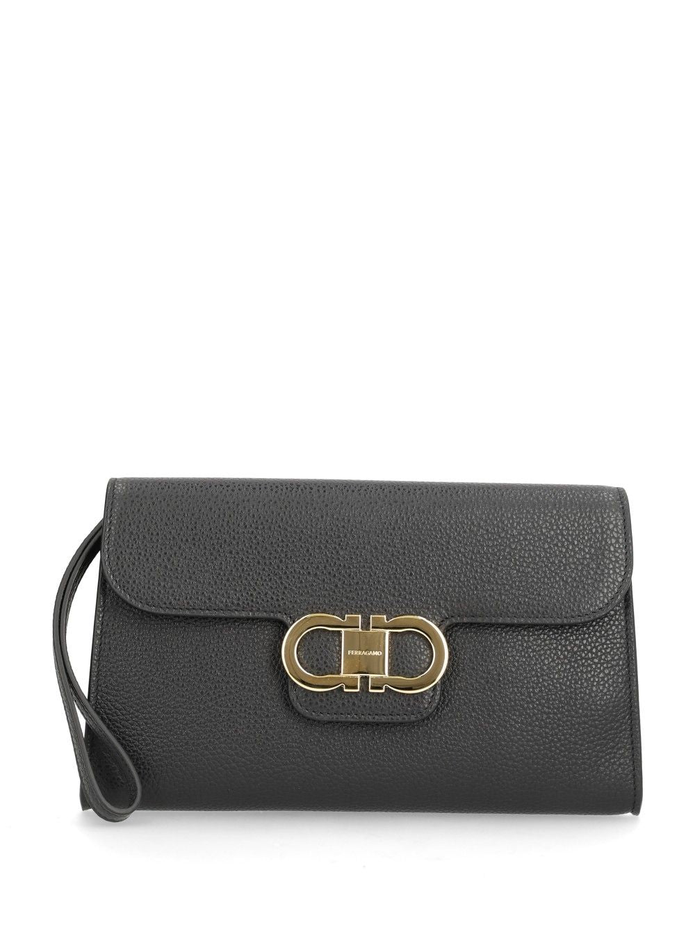 Ferragamo Double Gancio Grainy Bicolor Small leather goods - Nero | 0e501d6c98eba70a2bb1fff7e051412d57faa1a4