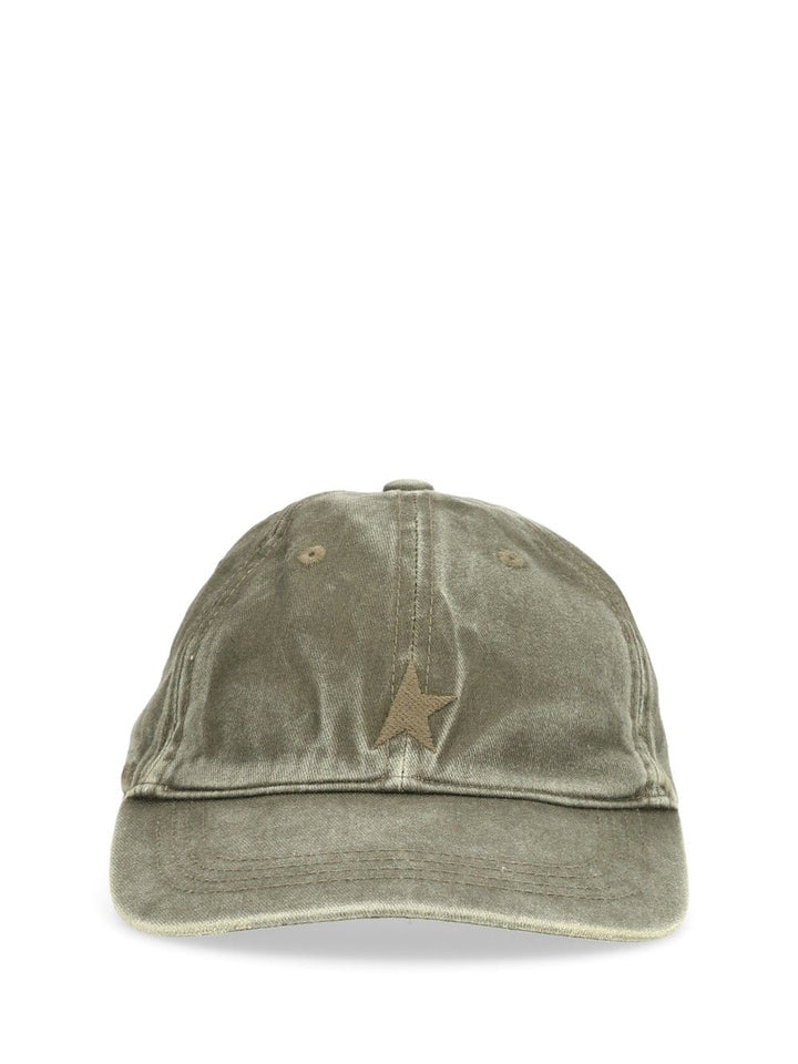 Golden Goose Deluxe Brand Washed Cotton Baseball Cap Cappelli - Verde | 67ae7dff163fbbd014122ffee950da401c1d8643