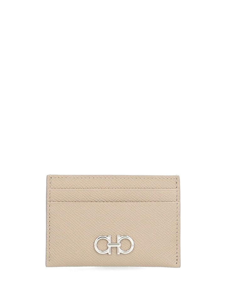 Ferragamo The Gancini Card Case Wallets - Beige | a7ee54324b1c1d1d4f52668b88318227d69f8f1e