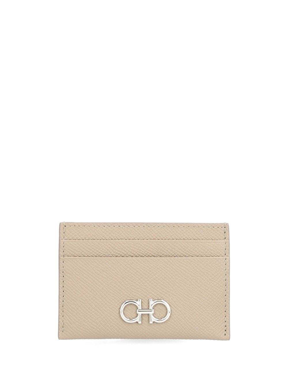Ferragamo Gancini Credit Card Holder Wallets - Beige | a461e658e6b51878bed809cbf80cdf6aeb35cd17