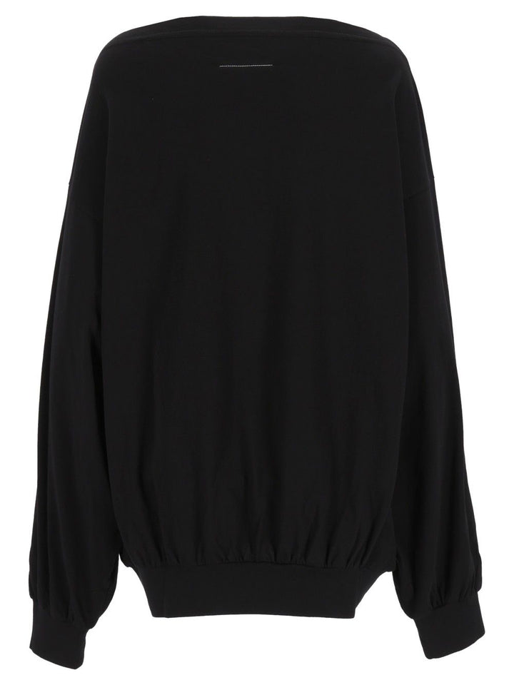 Mm6 Maison Margiela Oversized Sweater Top - Nero | 8f915c31ea54ab310279c9f001da619f5eb9b856