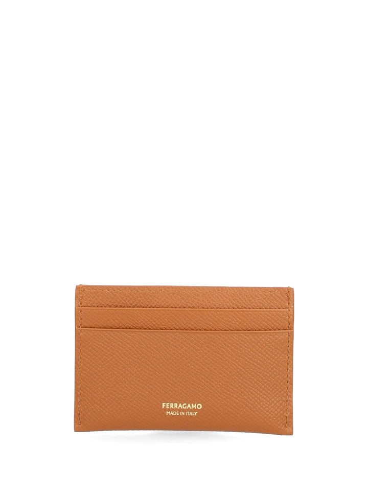 Ferragamo Gancini Credit Card Holder Wallets - Marrone | 2d21a77aa04ea8bc6030f1d769f98e908bbf5489
