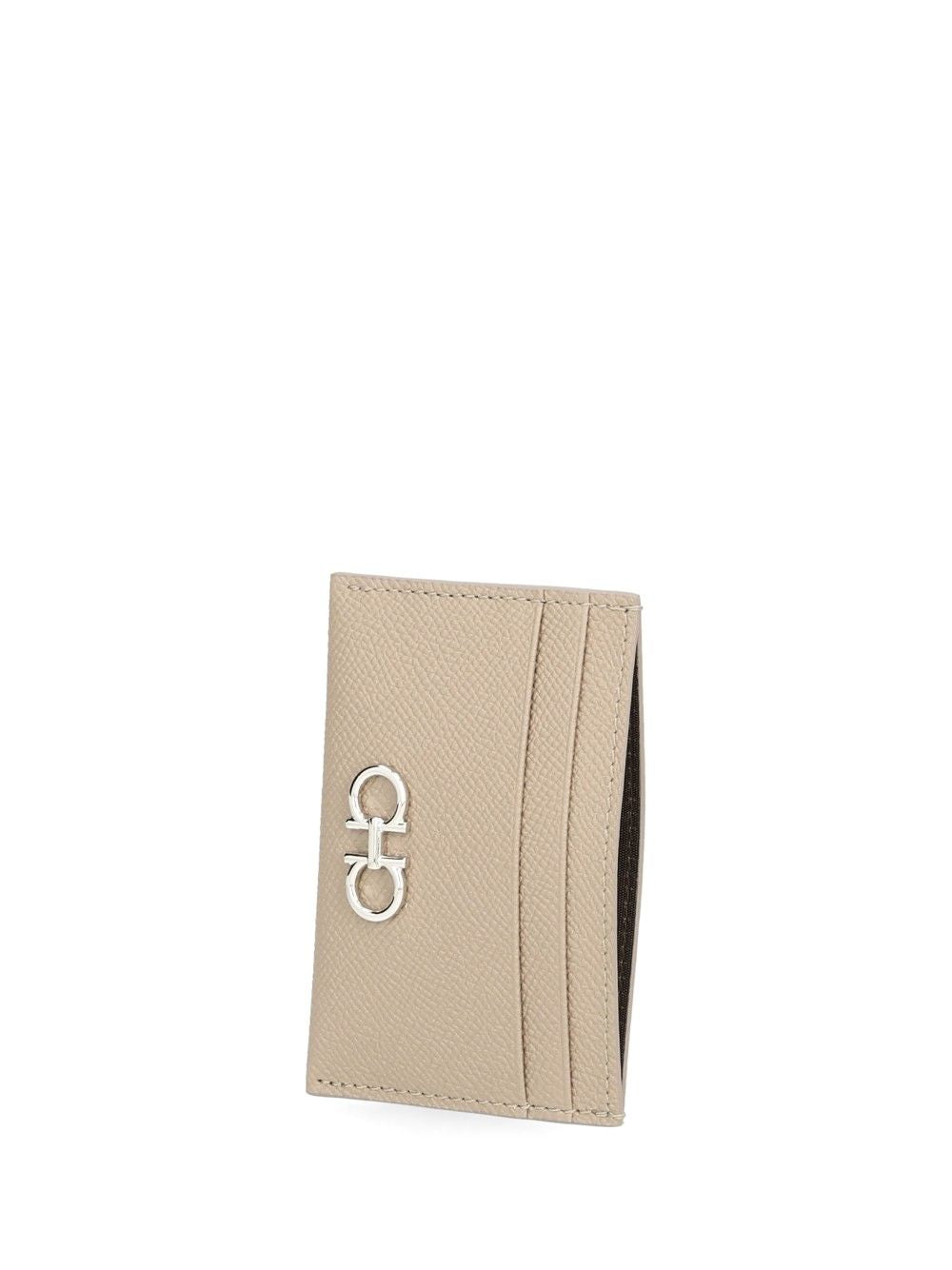 Ferragamo The Gancini Card Case Wallets - Beige | c325a0cc6b7176e71fe468de1d01bb18514424f2