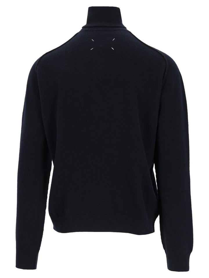 Maison Margiela High Neck Sweater Knitwear - Blu | 81244f5a1a9c10d54622f140d451ca1c7b1c06da
