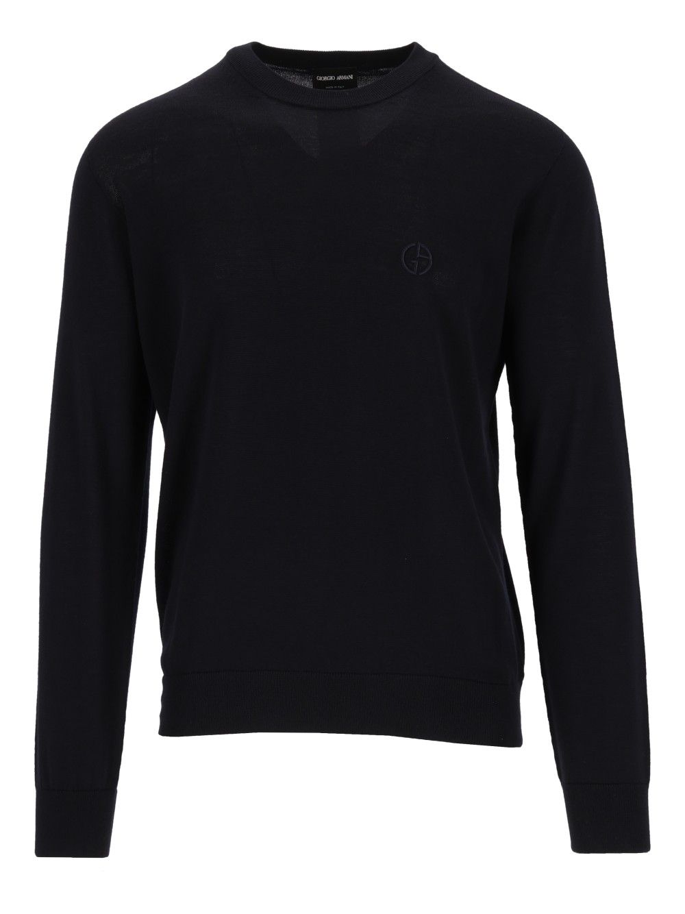 Giorgio Armani Crew Neck Wool Sweater Knitwear - Blu | 162ad88be255258c25dff31410888f8274a42a6c
