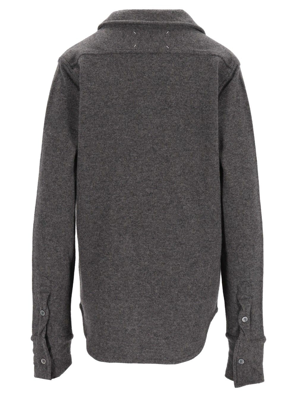 Maison Margiela Twist Lambswool Polo Knitwear - Grey | 19635ac4329f00f185be807bbe125772672da36f