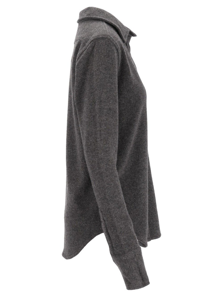 Maison Margiela Twist Lambswool Polo Knitwear - Grey | 6d1b33a5a0ae675637a1eff357d4490c9a44550a