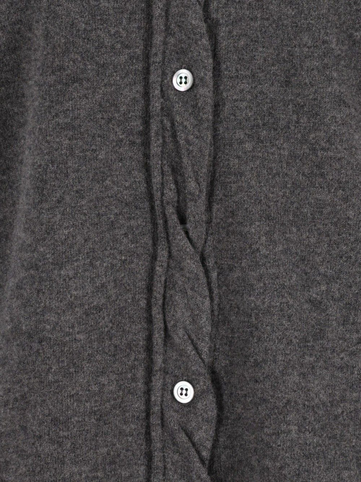 Maison Margiela Twist Lambswool Polo Knitwear - Grey | d4a28431d4cbf96f934fcc58ee7887776f6e54a6