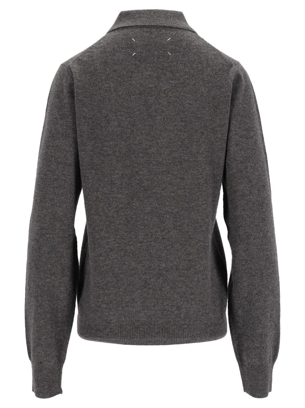 Maison Margiela Twist Lambswool Polo Knitwear - Grey | b0d271511e6b88b66fbdda1b738a4c9d937640c5