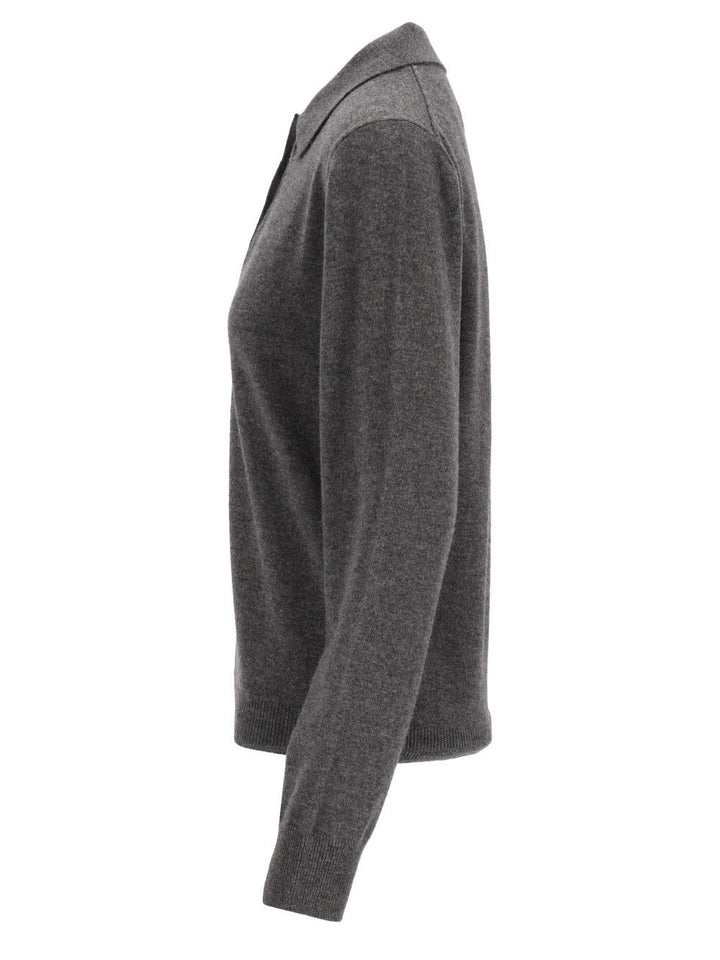 Maison Margiela Twist Lambswool Polo Knitwear - Grey | e8f57b5a3e03a5137099217352d6d4dfa7c07652